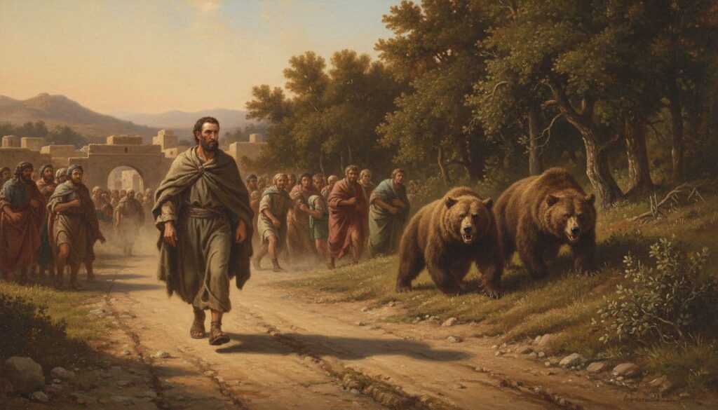 The prophet Elisha walks Bethel